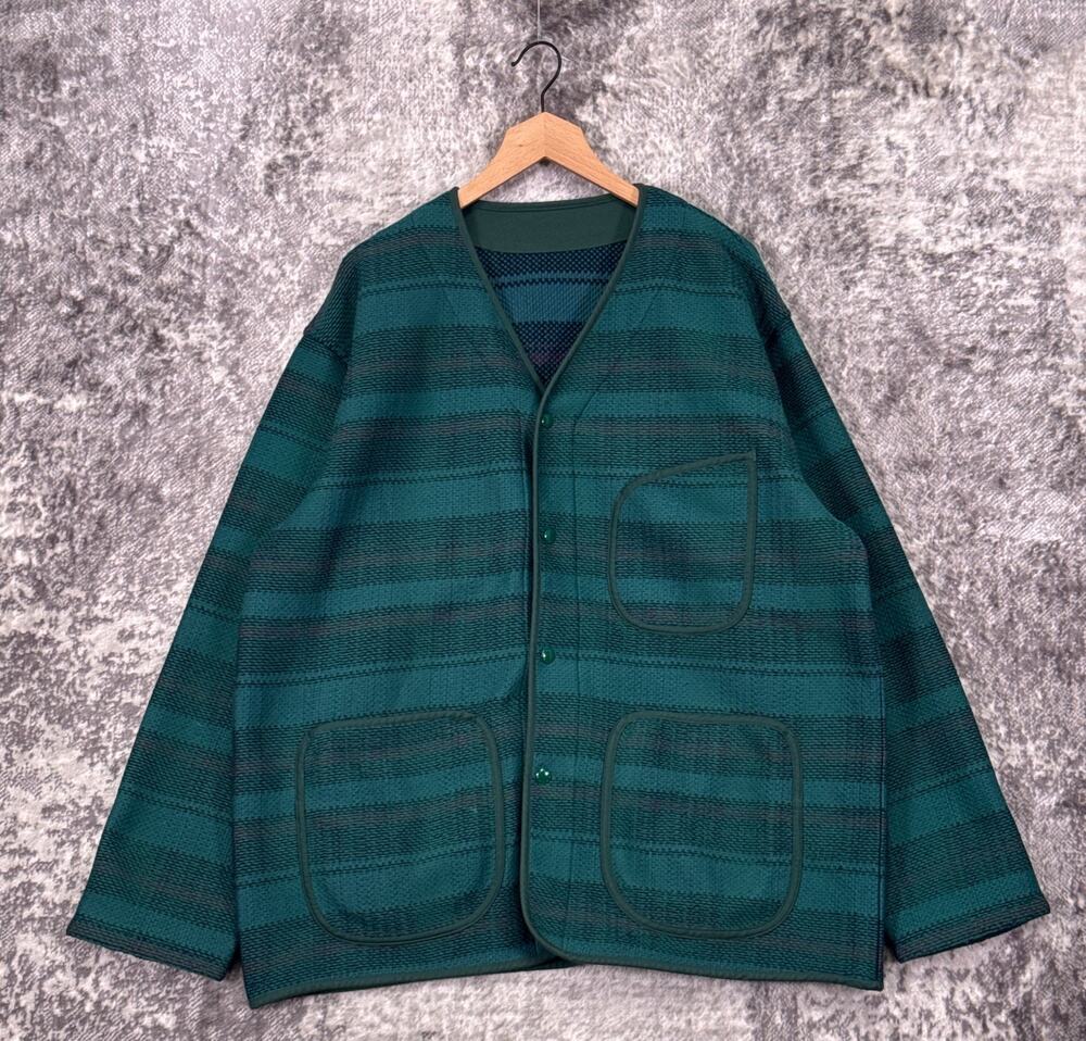Pilgrim Surf Supply Jacket XL Mens Japanese Wool Woven Green Snap Front